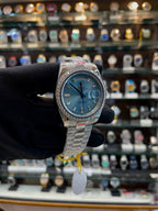 ROLEX DAY-DATE 40 MM, PLATINUM AND DIAMOND-SET BEZLE IN SEMI-ETA