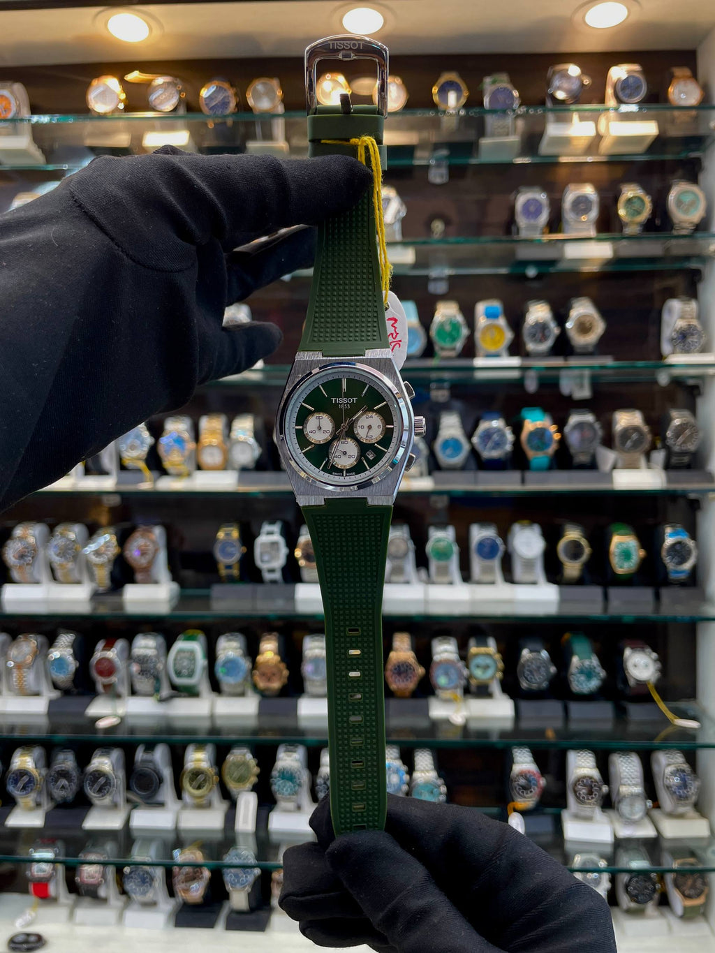 TISSOT PRX NOW IN CHRONOGRAPH SILICON GREEN