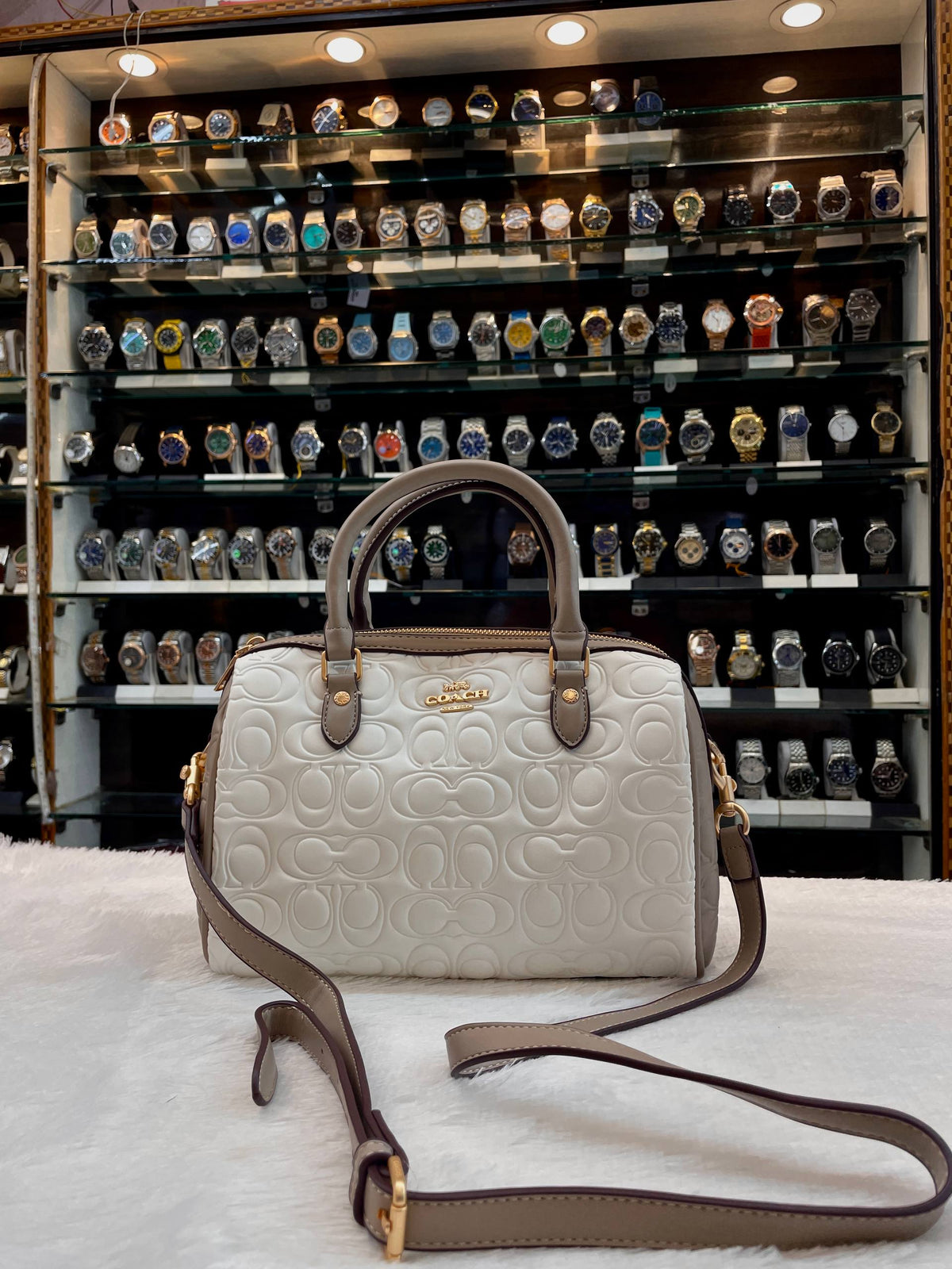 COACH MINI ROWAN CROSSBODY BAG IN BLOCKED SIGNATURE LEATHER