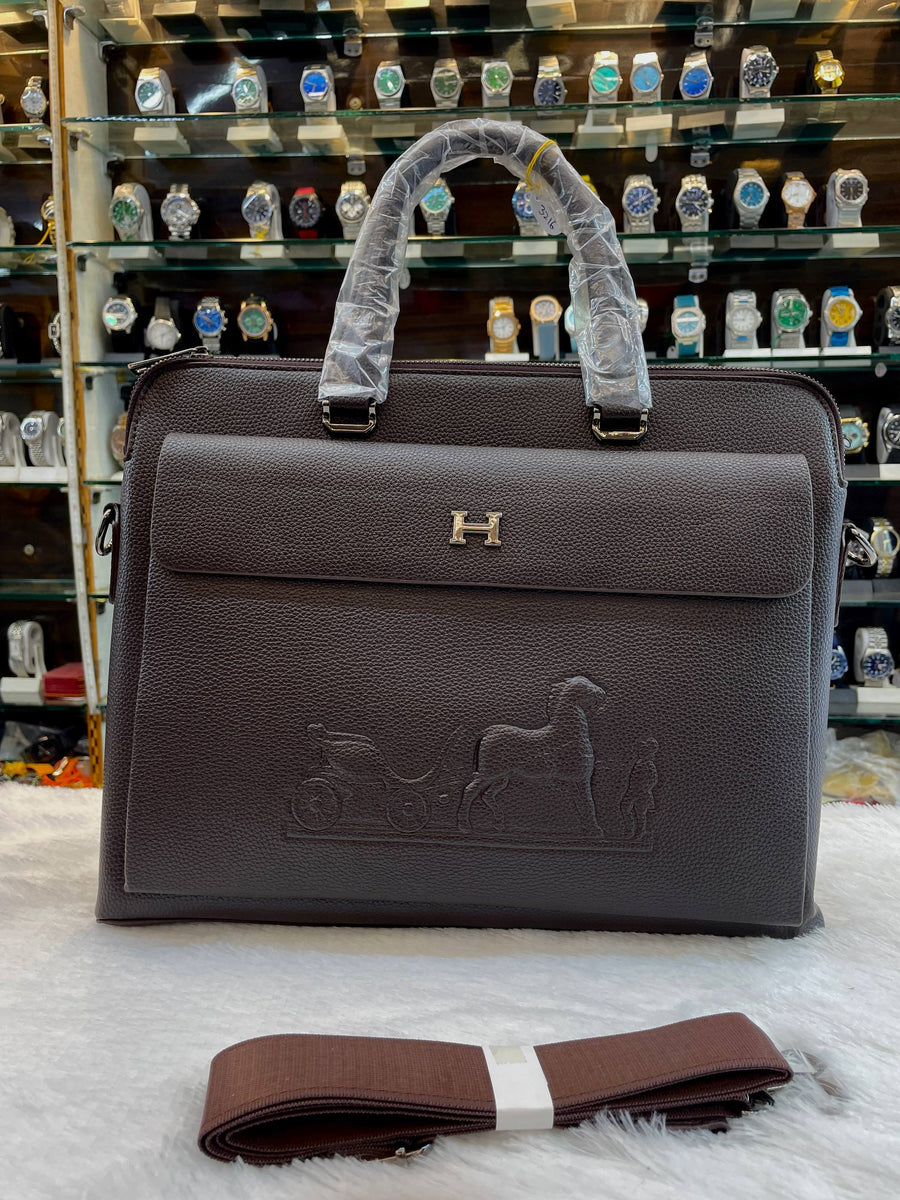 HERMES LAPTOP BAG WITH TEXTURED EMBOSSED CARRIAGE IN MASTER PIECE 🤩