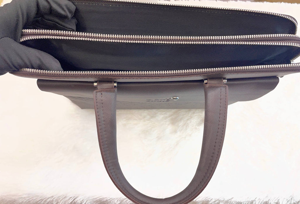 MONT BLANC LAPTOP BAG IN HEAVY QUALITY FLIP POCKET FOR MENS DARK 🌑 BROWN 🤎