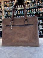HUGO BOSS BROWN 🤎 TEXTURE LAPTOP BAG IN HEAVY QUALITY 💯