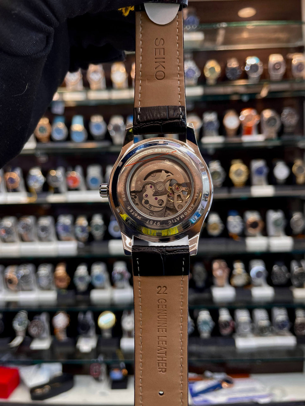 SEIKO MECHANICAL OPEN HEART ❤️ WATCH ⌚ FOR MENS BLACK 🖤