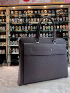 MONT BLANC LAPTOP BAG IN HEAVY QUALITY FLIP POCKET FOR MENS DARK 🌑 BROWN 🤎