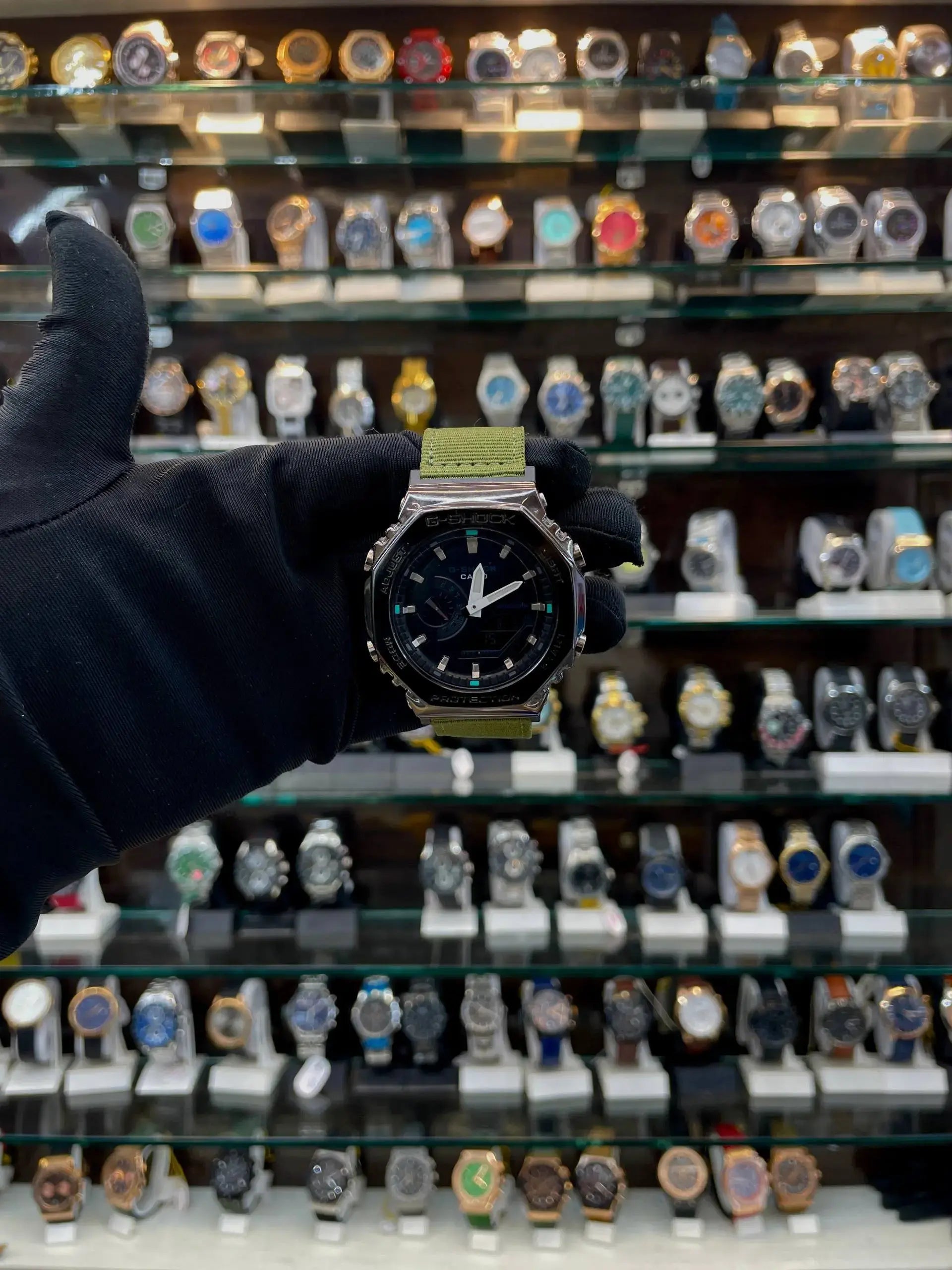 Gshock gm-2100c-5a now in cloth strap chrono working black body