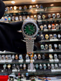 Rolex Date just green dial watch for men front view