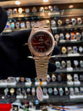 Rolex Day-Date automatic Arabic dial brown watch for men front view
