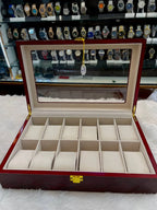12pc briefcase watch organiser wooden box