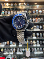 Seiko GMT men's quartz watch side view