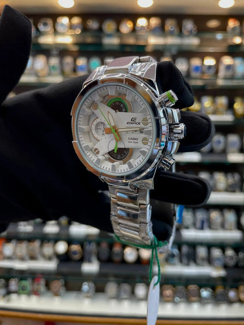 Casio edifice chronograph watch under budget for mens silver