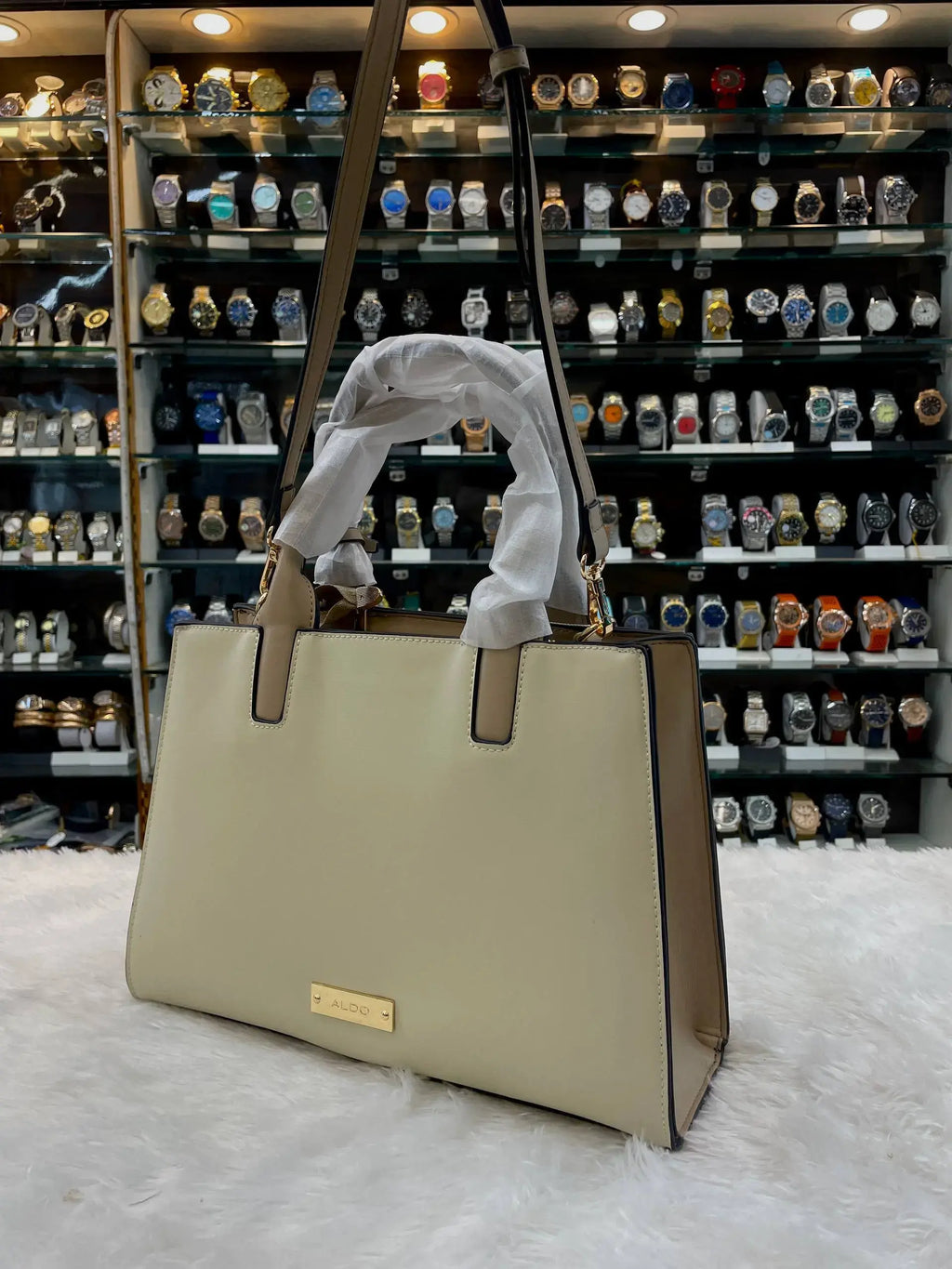 Aldo ashover women's beige satchel bag