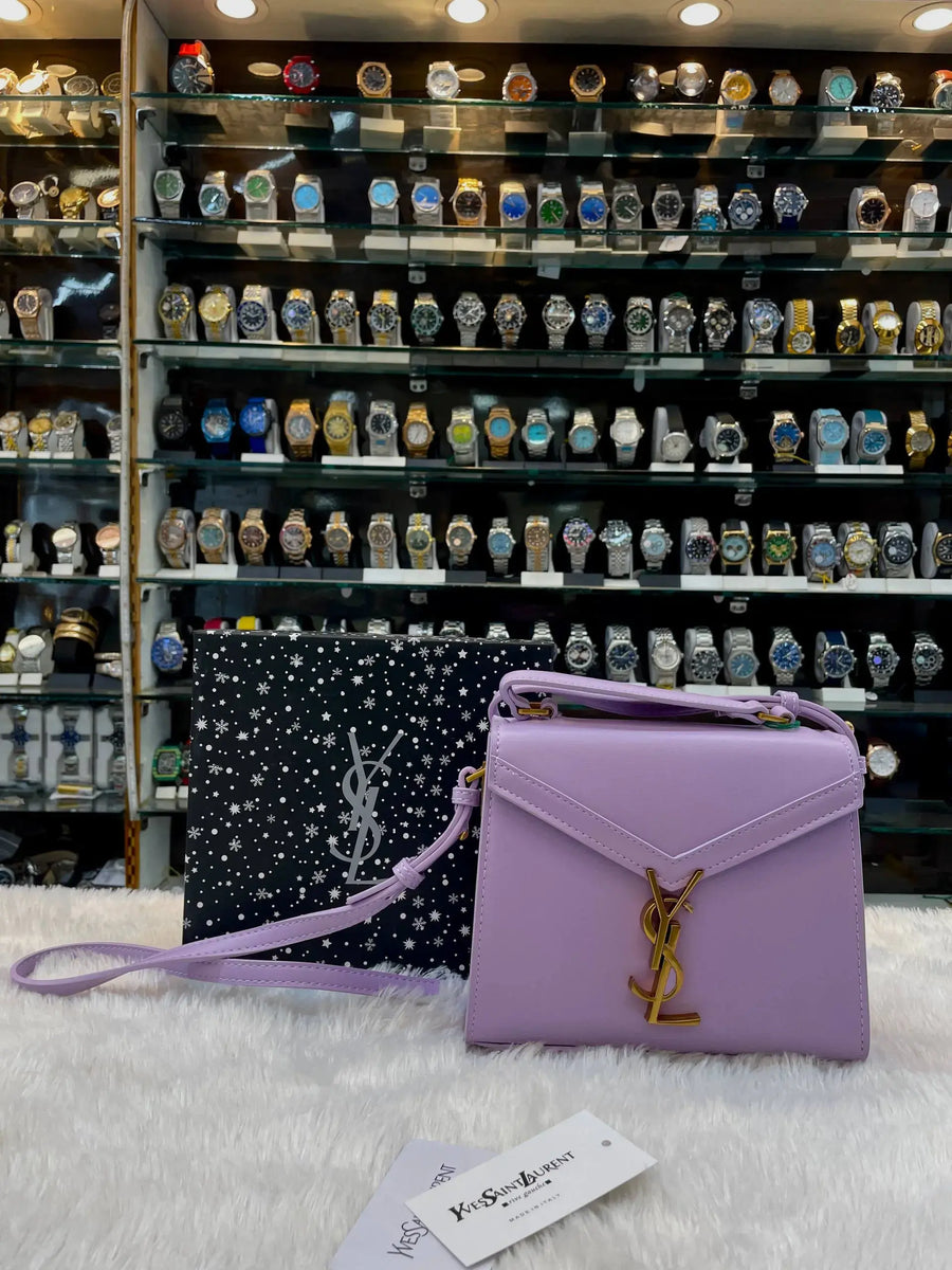 Yves Saint Laurent ysl mini Cassandra lavender top handle bag in master piece