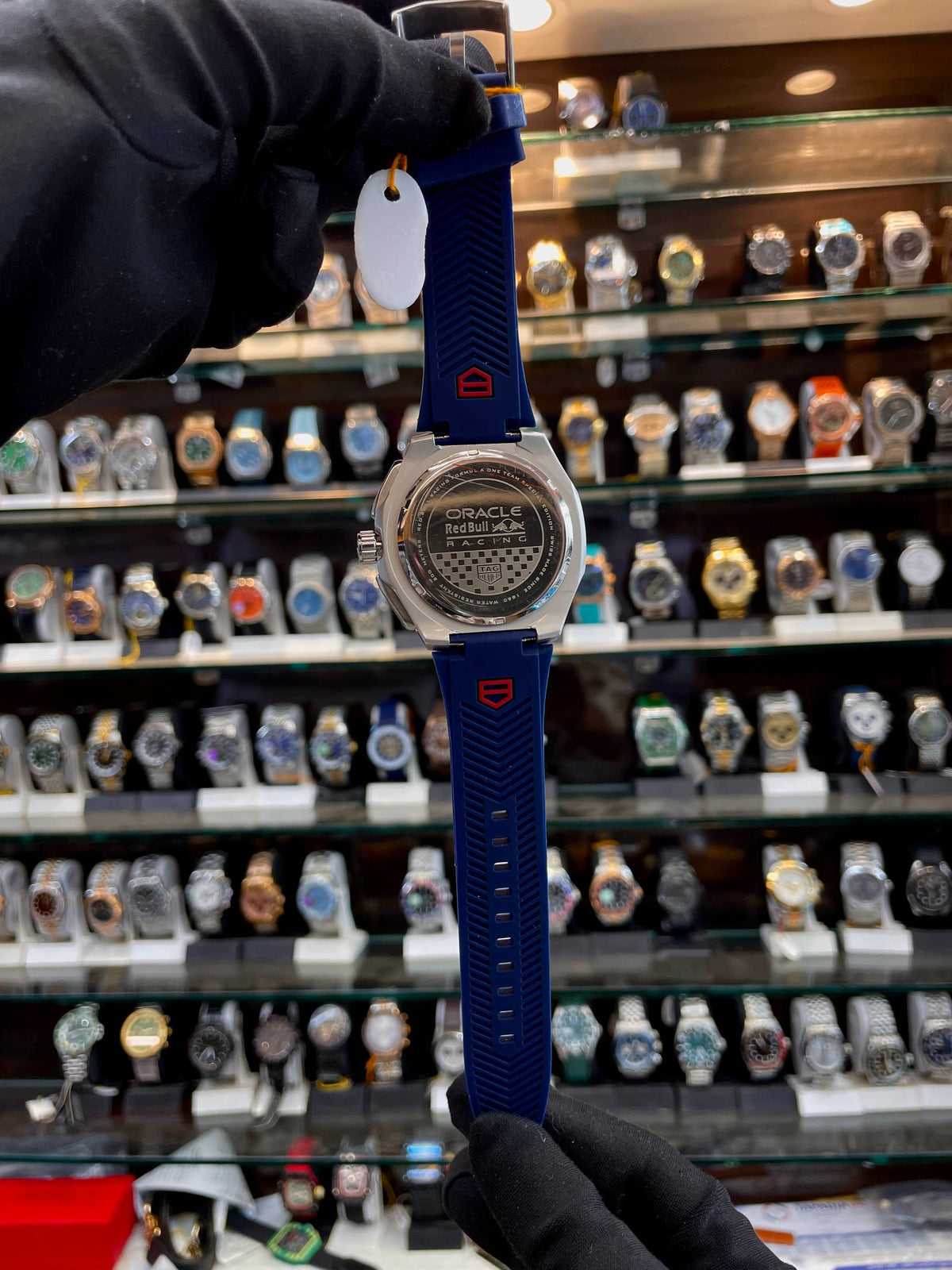 TAG Heuer Formula 1 blue silicon watch back