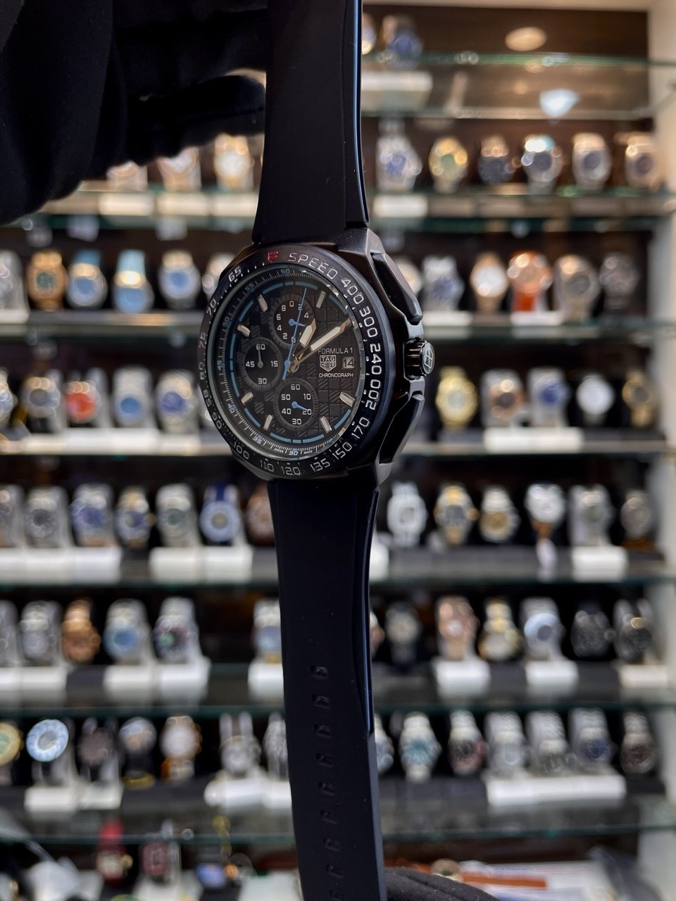 tag heuer silicon strap watch side view