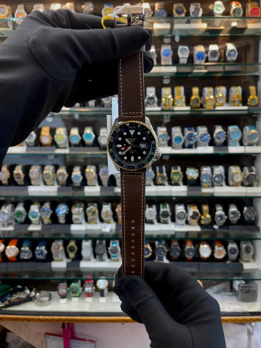 Seiko 5 sports automatic gmt now in master piece leather