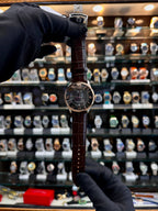 Tissot Chemin des Tourelles brown watch front view