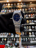 Tissot PRX blue dial girls watch side view
