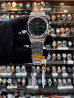 Tissot PRX green dial watch for girls front view