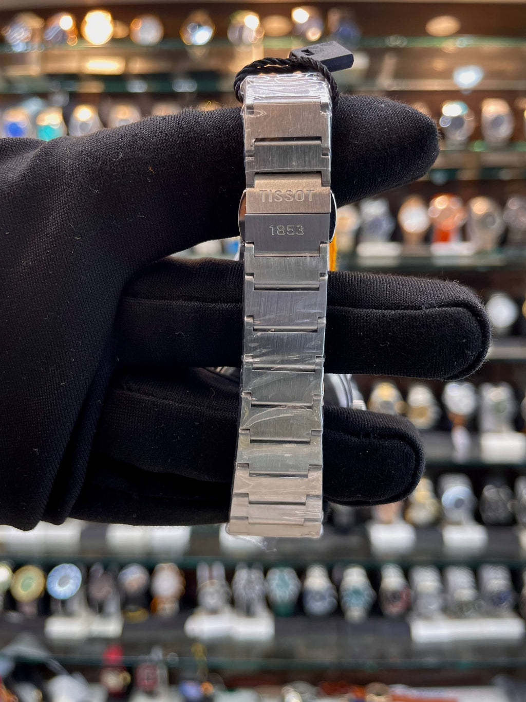Tissot PRX green dial girls watch strap view
