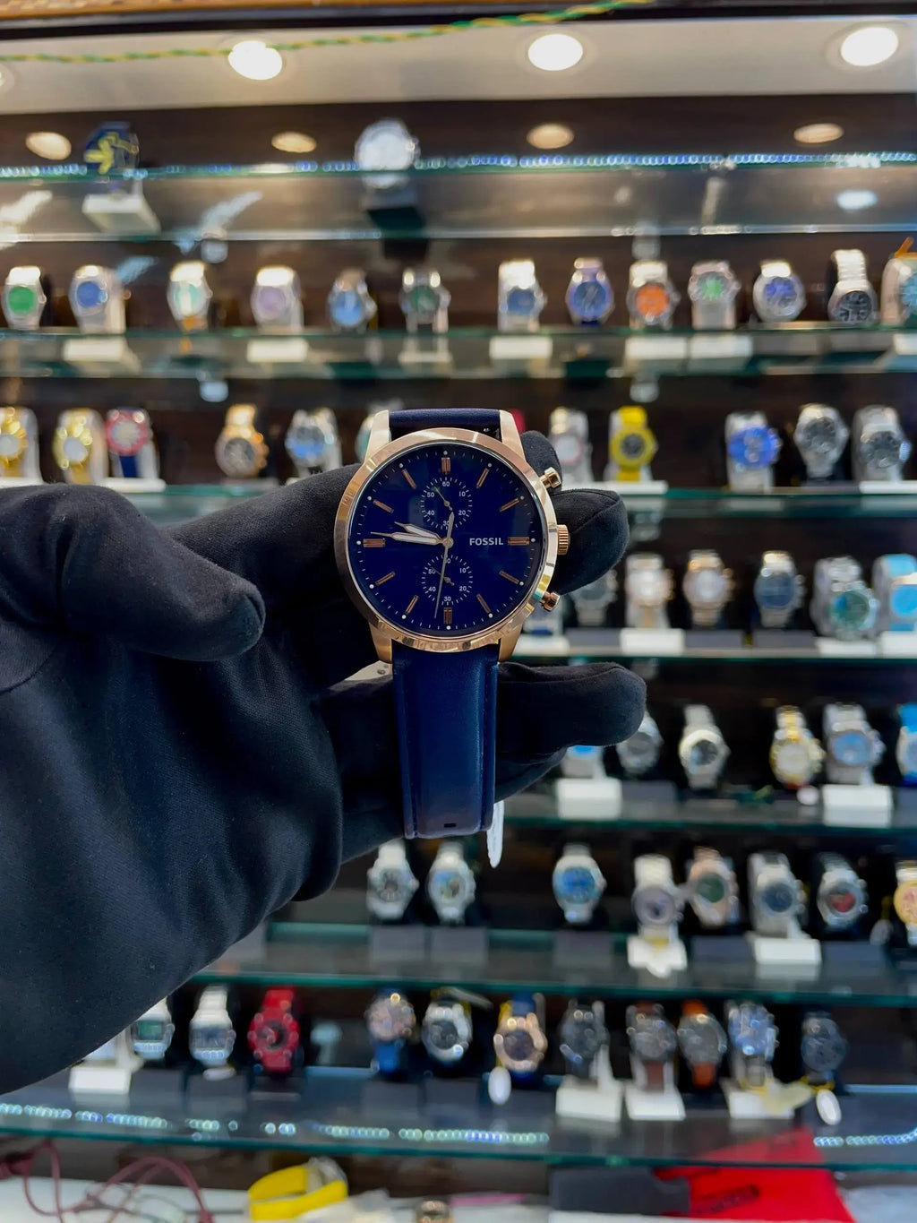Fossil townsman navy blue in master piece