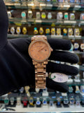 Burberry party wear watch for girls rose gold texture