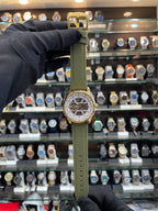 Tommy Hilfiger automatic green silicon watch front view
