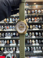 Tommy Hilfiger green silicon watch side view