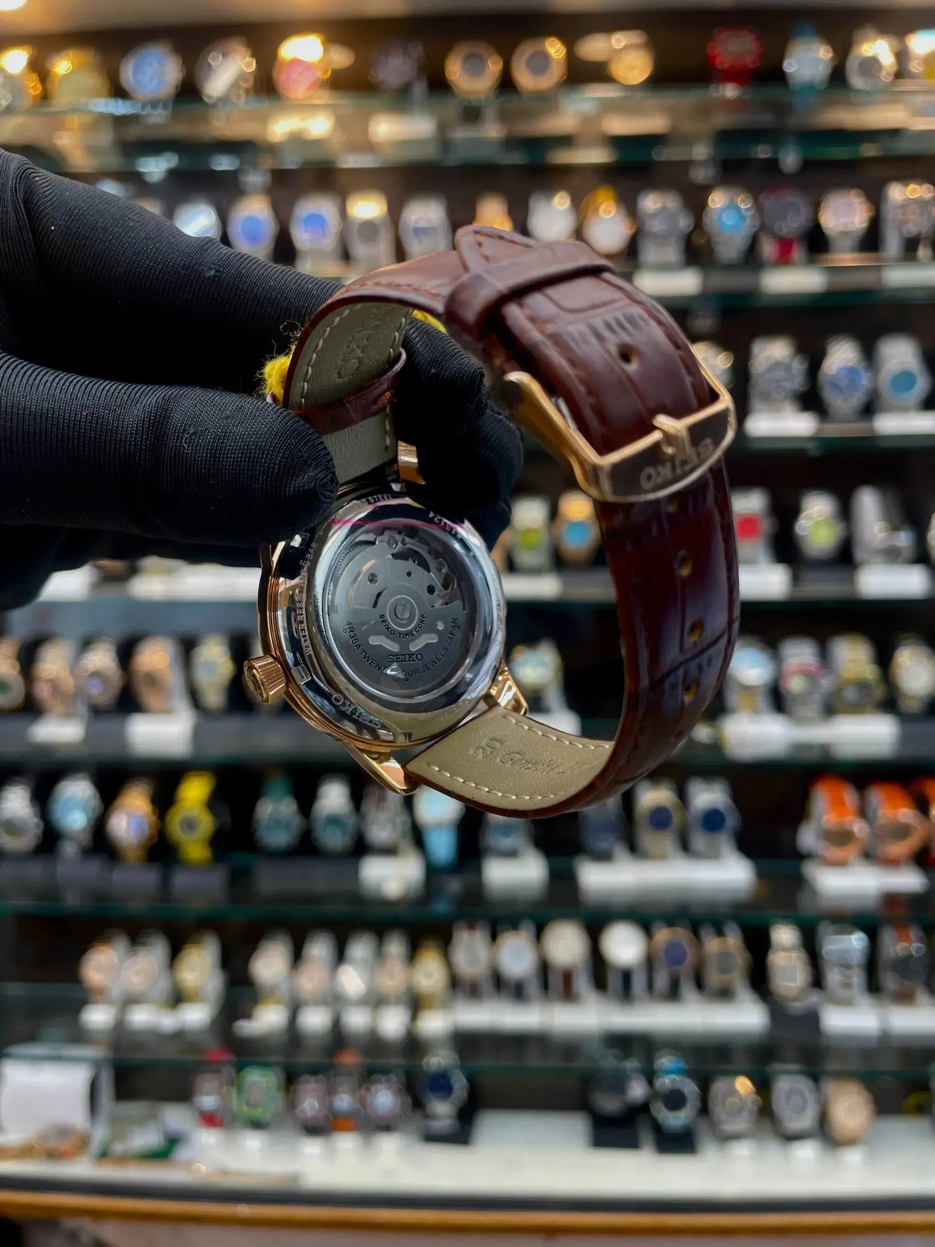 Seiko presage automatic 4r35a now in master piece brown