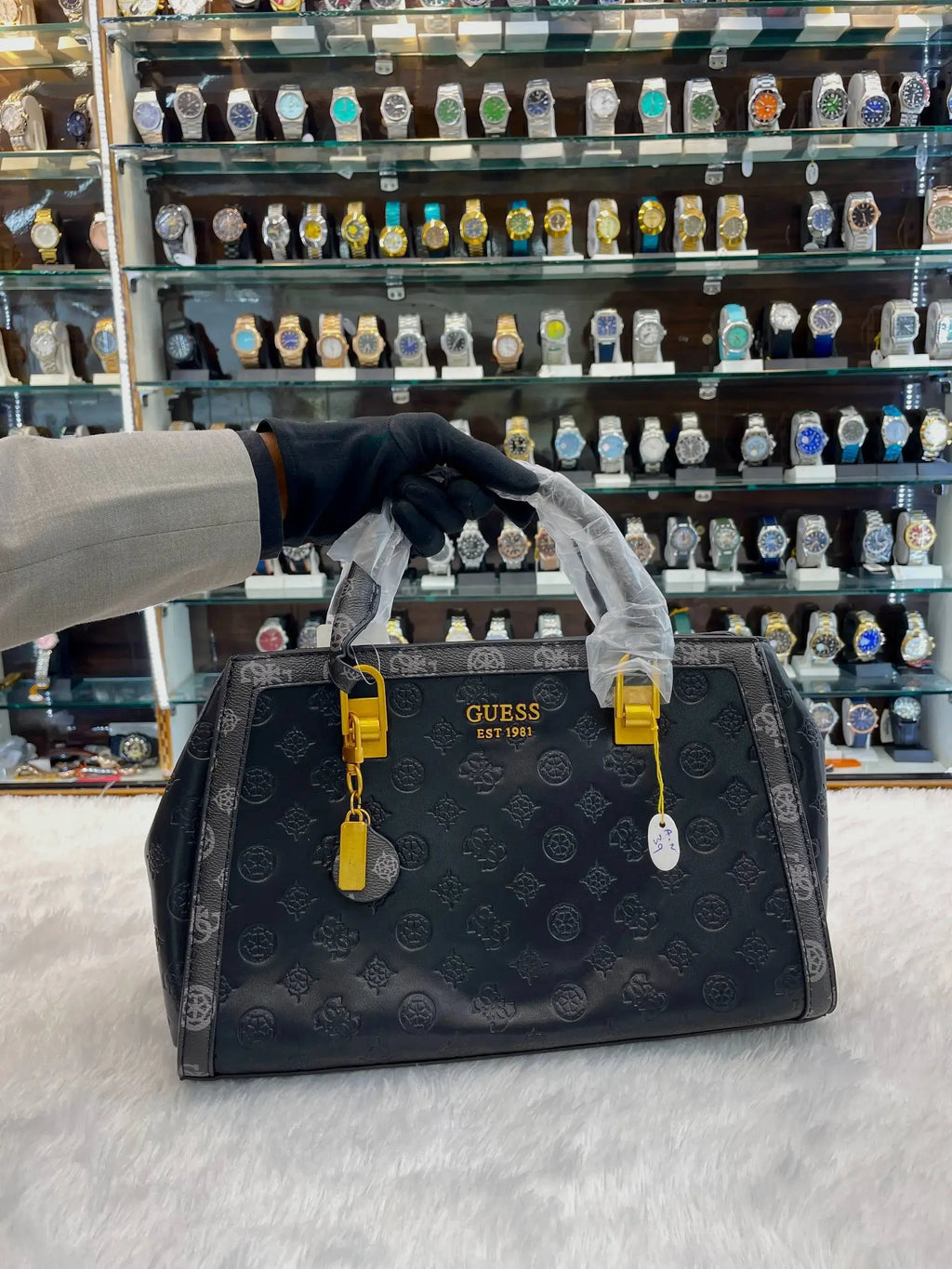 Guess sling bag for girls black print body