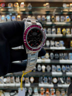 Rolex daytona ruby-setbezel in master piece for mens silver
