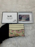 Coach card holder for girls cream body cherry