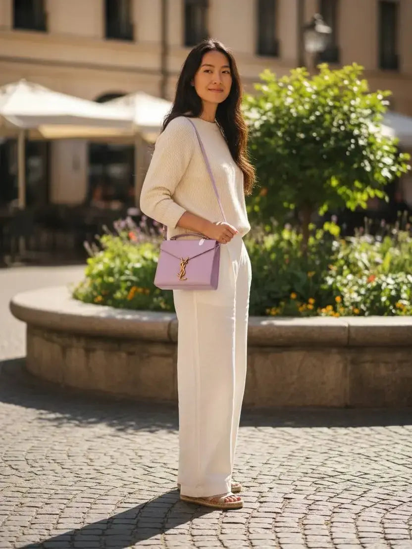 Yves Saint Laurent ysl mini Cassandra lavender top handle bag in master piece