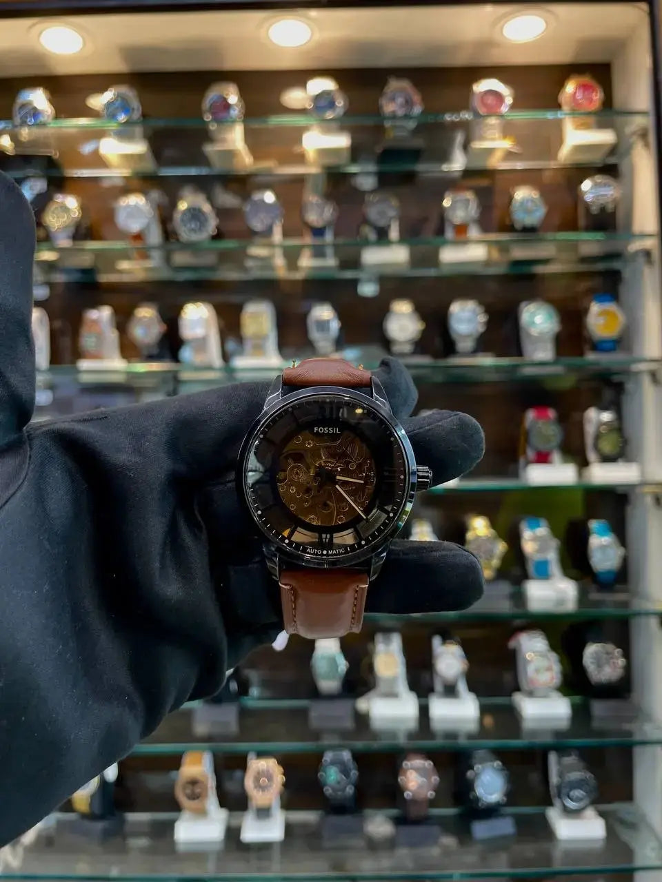Fossil automatic in leather formal wear