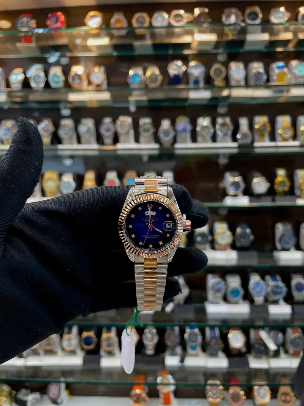 Rolex date just for girls under budget blue dial