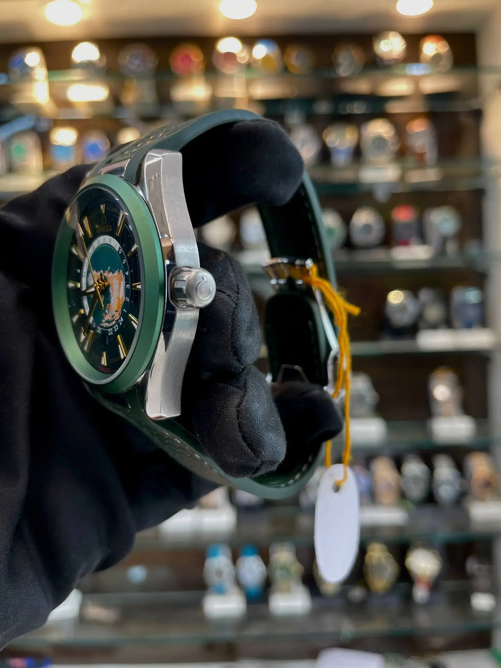 Omega seamaster world time in master piece green
