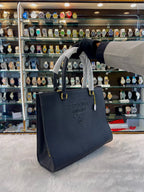 Prada full black hand bag for girls with pouch