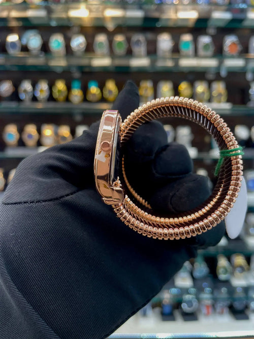 Bvlgari snake bracelet watch for girls green dial