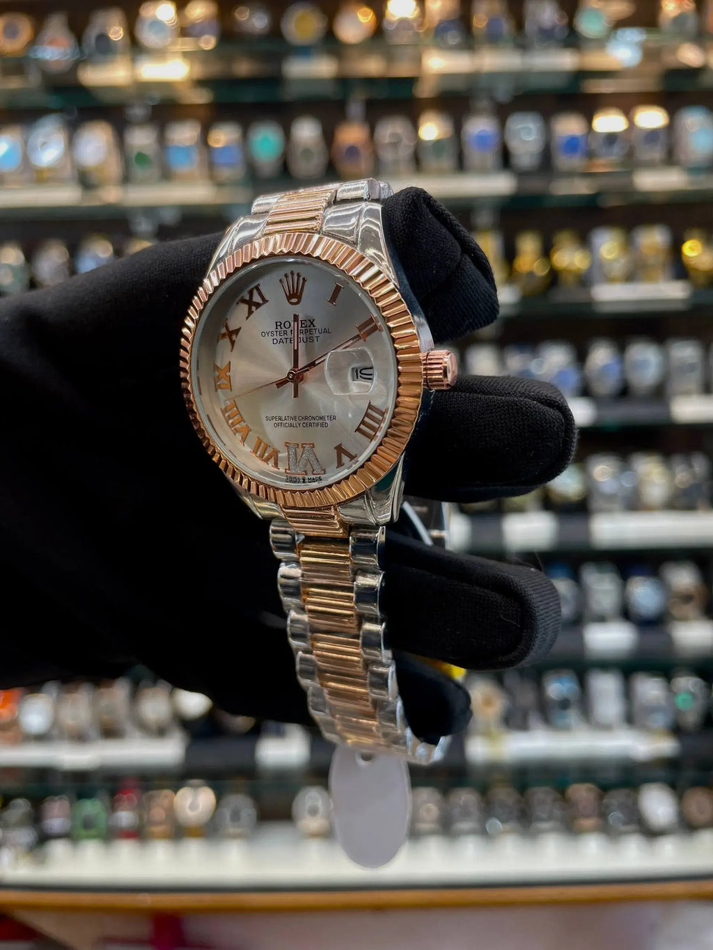 Rolex date just for girls in Roman numeric 36mm