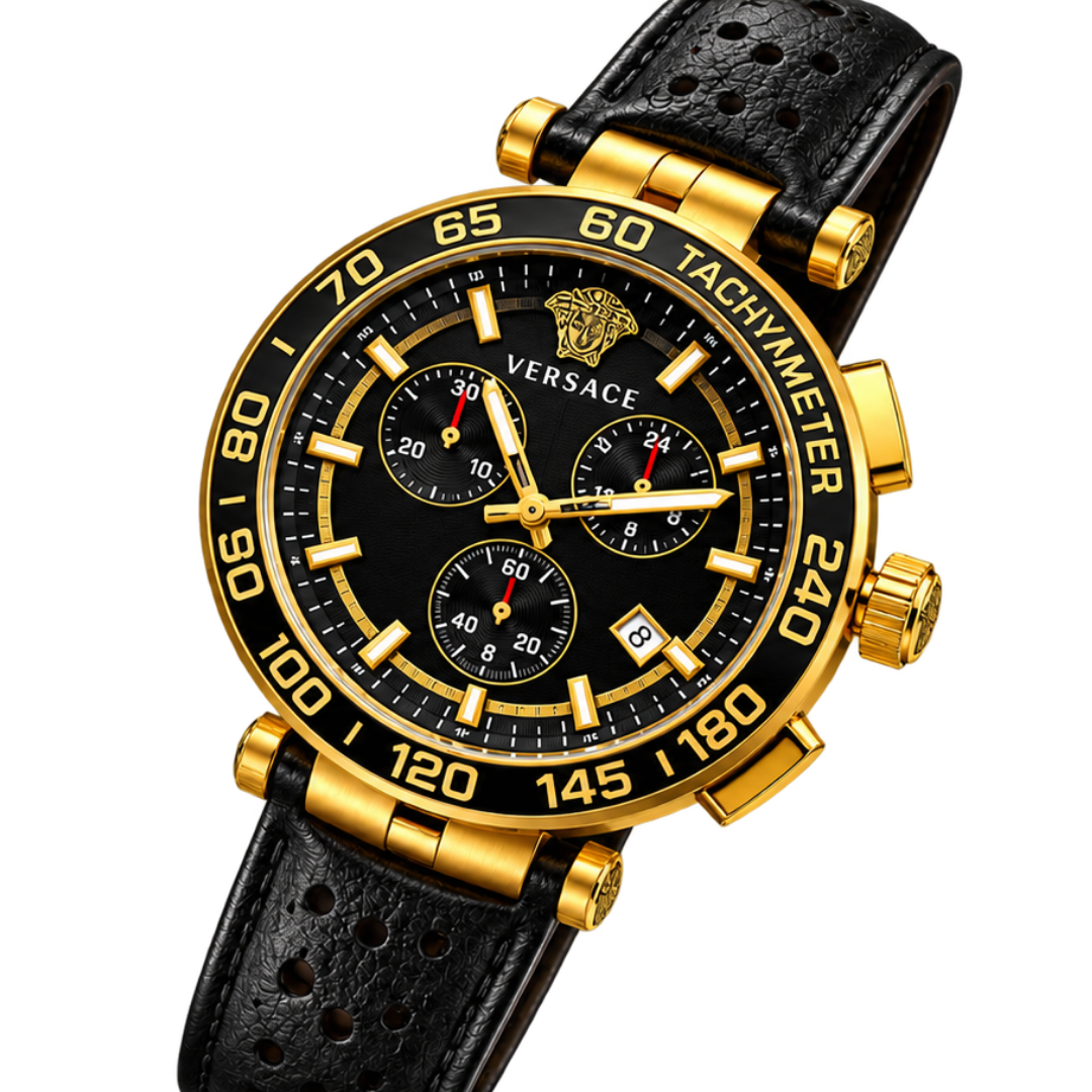 Versace Chronograph Watch For Mens Black